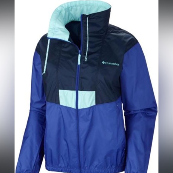 Columbia Jackets & Blazers - Columbia Windbreaker Blues Colorblock Pullover Zip Size large